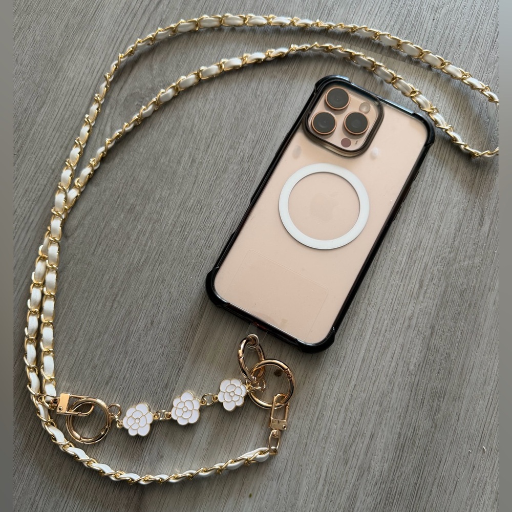 Gold and White Phone Case Chain